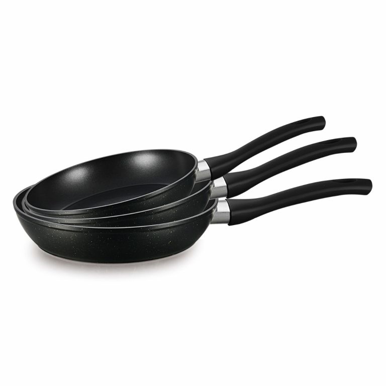 FERVEO NOVA BRATPAFNNE SET SCHWARZ-GOLD | Ø20/24/28 CM 3-TLG