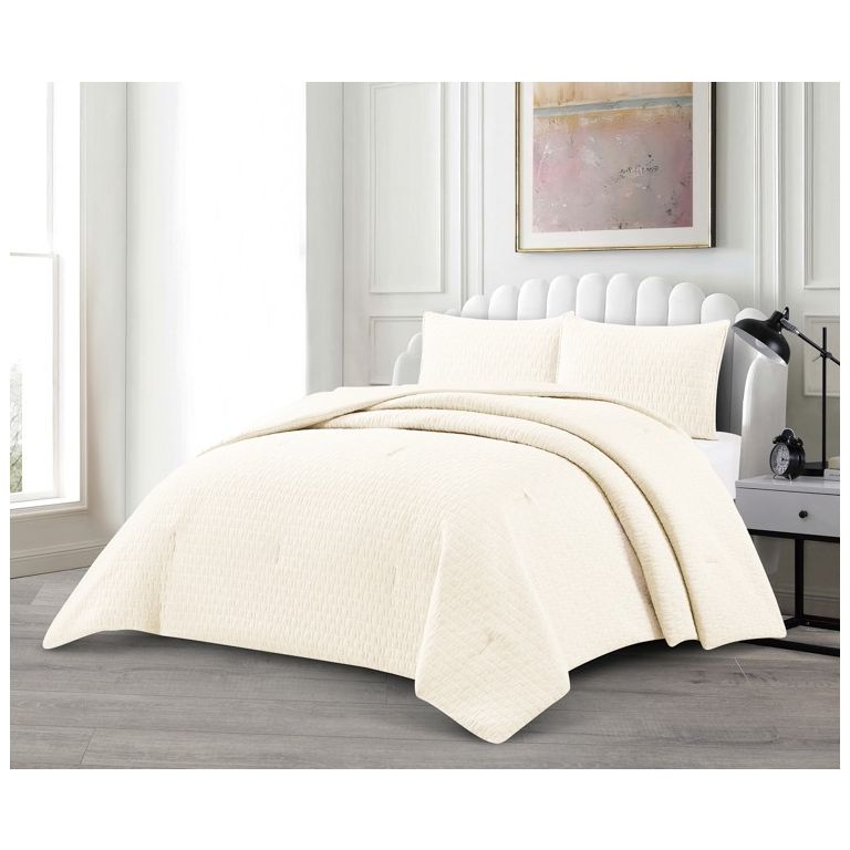 LAVELLA ALARA TAGESDECKE SET | 240X250 CM CREME 3-TEILIG