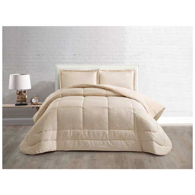 LAVELLA HANDE TAGESDECKE SET | 260X240 CM BEIGE 3-TEILIG