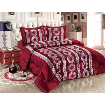 VERTUM BEDSPREI CNR3063 3-DELIG ROOD | ZILVER