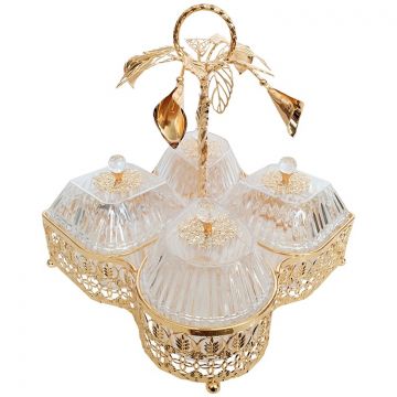 SERVEERSCHAAL CNR2203-4-1 | 29X29 CM 4-VAKS GOUD