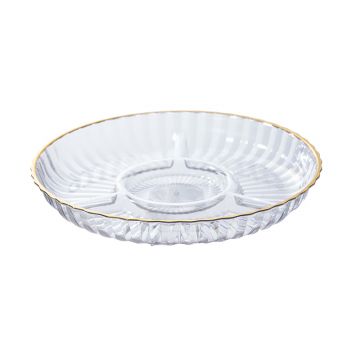 PLASTIC DISH CNR78-1 | Ø33 CM 4 COMPARTMENTS GOLD