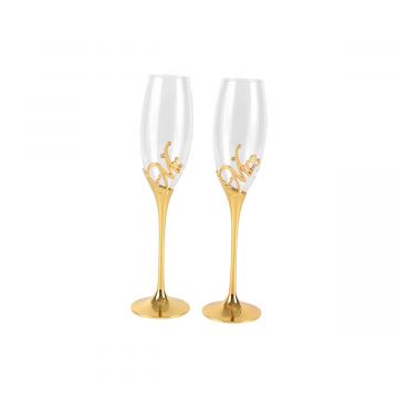 TROUWSET 001 GLAZEN | GOUD 2-DELIG