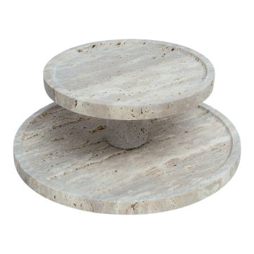 TRAVERTINE ETAGÈRE CNR-010 2-LAAGS | Ø20 - Ø28 CM