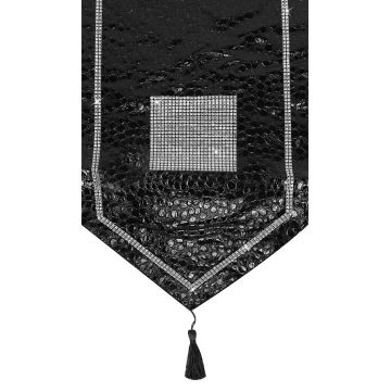 TAFELKLEED LEDER 120x33CM BLACK