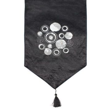 Tafelkleed Suede Black 180x33cm