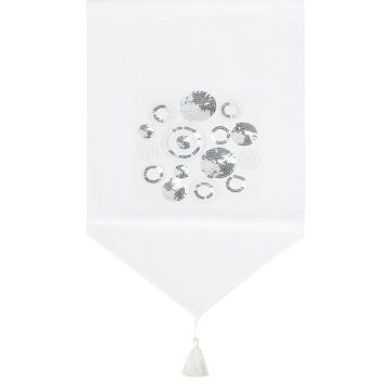 Tafelkleed Suede White 180x33cm