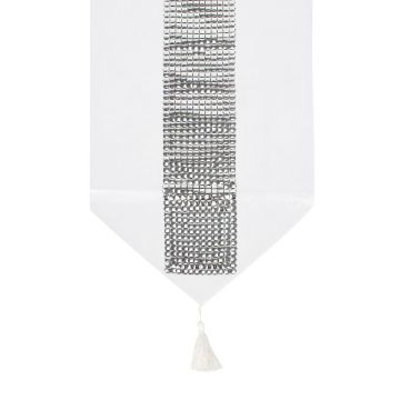 Tafelkleed Diamond White 180x33cm
