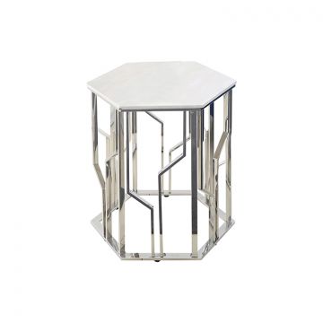 TARANTO BIJZETTAFEL 55*55*55CM MARMER 576-1