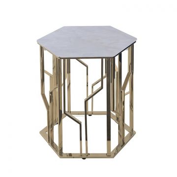 TARANTO SIDE TABLE GOLD | 55X55X55 CM MARBLE 928