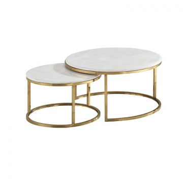MESSINA SALONTAFEL GOUD | 80*42CM MARMER 928  2-DELIG