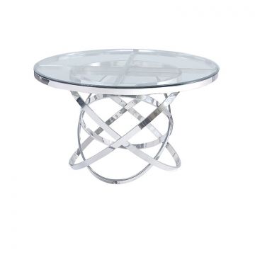 TRENTO EETTAFEL | Ø130X76 CM TRANSPARANT