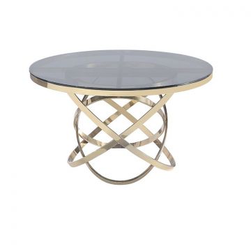 TRENTO EETTAFEL GOUD | Ø130X76 CM GRIJS