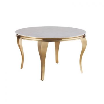 MILANO EETTAFEL GOUD | Ø130X76 CM MARMER 928