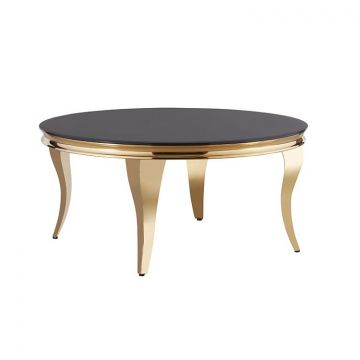 MILANO SALONTAFEL GOUD | Ø100X42 CM ZWART