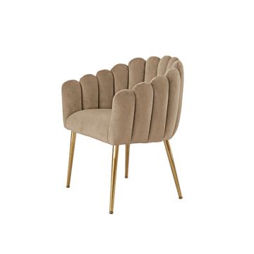 SORRENTO DINING CHAIR GOLD | TAUPE FABRIC MJ11-8