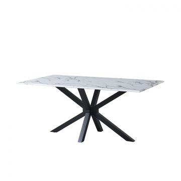 TERNI EETTAFEL MAT ZWART | 180X100X76 CM MARMER 757-1