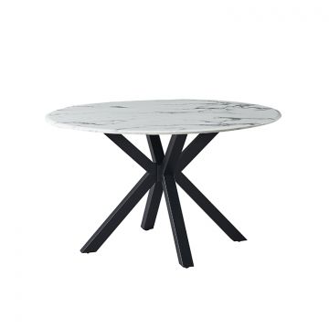 TERNI EETTAFEL MAT ZWART | Ø130X76 CM MARMER 757-1