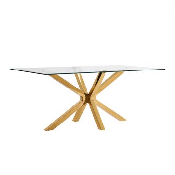 TERNI EETTAFEL GOUD | 180X100X76 CM TRANSPARANT