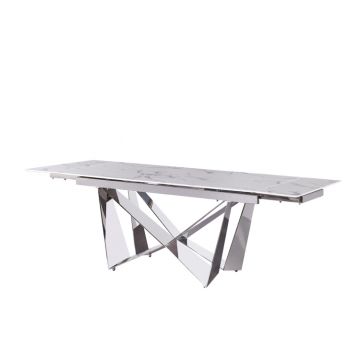 CENTO DINNER TABLE SILVER | 180/240X90X76 CM MARBLE 757-1
