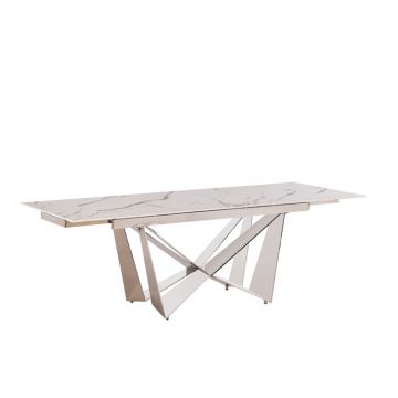 CENTO DINNER TABLE SILVER | 180/240X90X76 CM CERAMIC CW002
