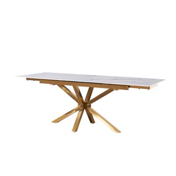 TERNI EETTAFEL GOUD | 180/240X90X76 CM KERAMIEK SA003