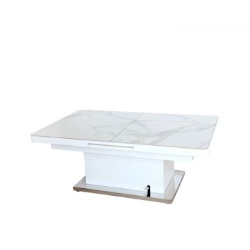 FERMO COUCHTISCH SILBER | 130/163X50/79X80 CM KERAMIK BW005