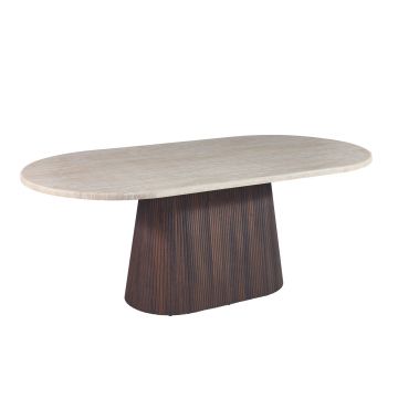 DESIO EETTAFEL BRUIN | 200X100X75 CM TRAVERTINE