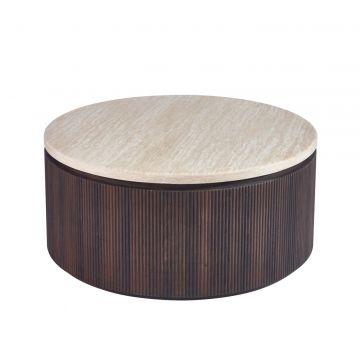 BONDO SALONTAFEL BRUIN | Ø100X45 CM TRAVERTINE