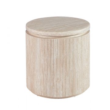 BONDO BIJZETTAFEL TRAVERTINE | Ø55X55 CM TRAVERTINE