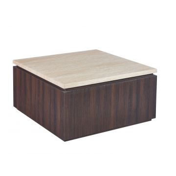 FORMIA SALONTAFEL BRUIN | 90X90X45 CM TRAVERTINE