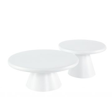 BOBBIO SALONTAFEL WIT | Ø90X40 CM WIT 2-DELIG