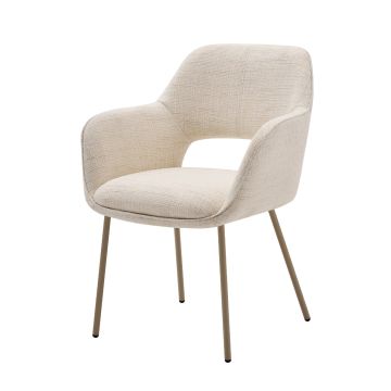 PISA DINING CHAIR BEIGE | CREAM FABRIC G1224-7
