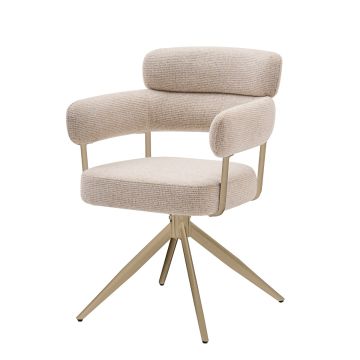 CAPRI EETKAMERSTOEL BEIGE | CREME STOF Q52-02