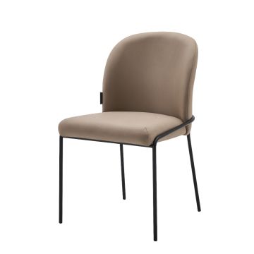 SALVE DINING CHAIR BLACK | TAUPE VELOURS VEGA11