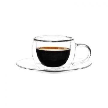 BRICARD 2414H DUBBELWANDIGE GLAZEN KOFFIESET | 4 DELIG