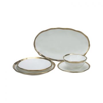 BRICARD DOLE TABLEWARE SET | WHITE-GOLD 25-PIECE