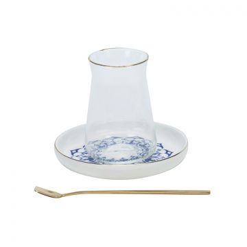 BRICARD OTTOMANS 01 THEESET | BLAUW 18-DELIG
