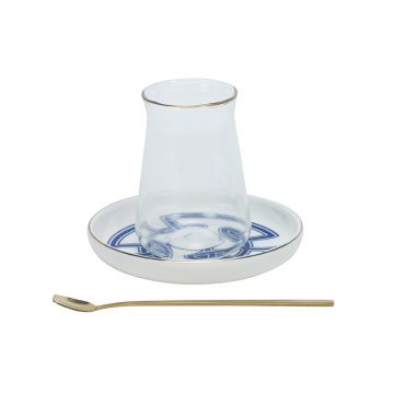 BRICARD OTTOMANS 02 THEESET | BLAUW 18-DELIG