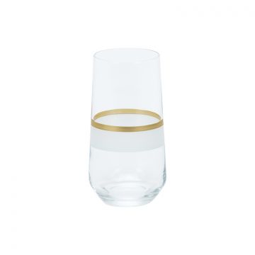 BRICARD LINES LONGDRINKGLÄSER SET | WEISS-GOLD 6-TEILIG