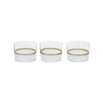 BRICARD LINES TUMBLERGLÄSER SET | WEISS-GOLD 3-TEILIG