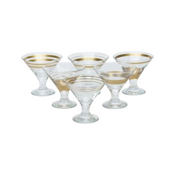 BRICARD LINES EISBECHER SET | GOLD 6-TEILIG