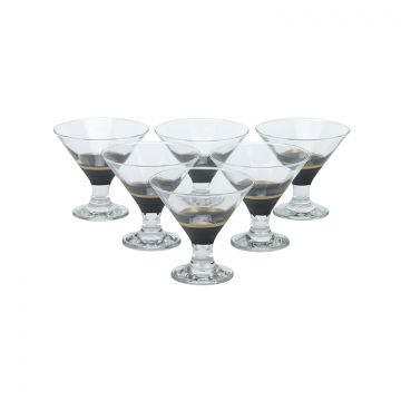 BRICARD LINES EISBECHER SET | SCHWARZ-GOLD 6-TEILIG