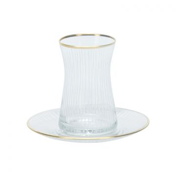 BRICARD SOLEI TEA GLASSES SET | GOLD 12-PIECE