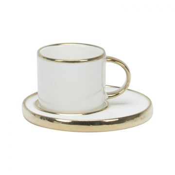 BRICARD ESPRESSO SET 2877 12/S-1 | WEISS - GOLD 12-TEILIG