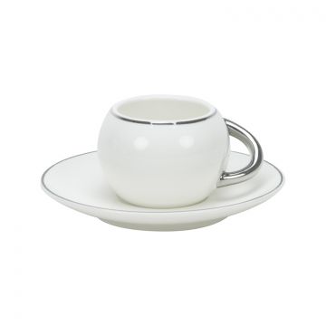 BRICARD ESPRESSO SET 2860 12/S-2 | WIT - ZILVER 12-DELIG