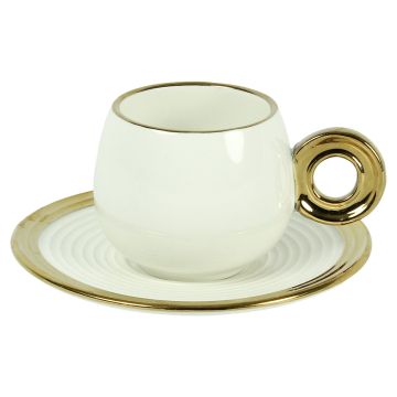 BRICARD ESPRESSO SET 2961 12/S-1 | WEISS - GOLD 12-TEILIG