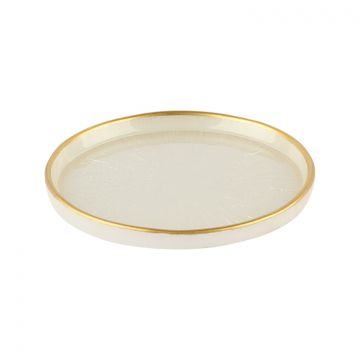 BRICARD REXY PLATES SET | 12 CM PEARL WHITE-GOLD  6-PIECES