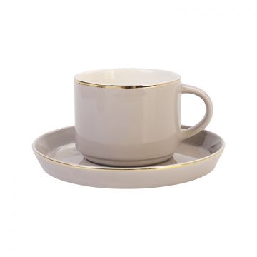 BRICARD LUNEL COFFEE SET | TAUPE - GOLD 12-PIECE