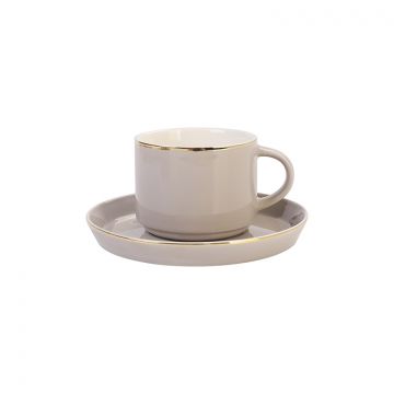 BRICARD LUNEL ESPRESSO SET | TAUPE - GOLD 12-PIECE